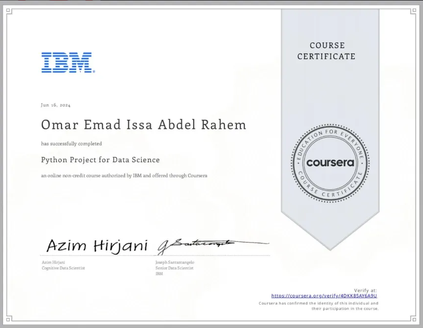 Python Project for Data Science Certificate